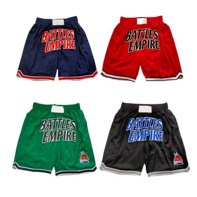 China Wholesale Antibacterial Men Basketball Shorts Best Quality Embroidery Stitched Drop Shipping Wear Pockets Shorts 2021 New Season for sale