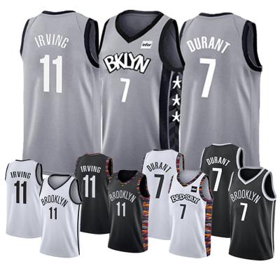 China Kevin Durant Kyrie Uniform Season 2021 11 Irving Stitched Embroidery Wear Customize Antibacterial Men's Basketball 7 Tank Tops Wholesale New for sale