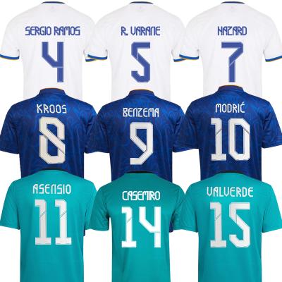 China Shirts & Spain Madrid Thailand Top Soccer Wears 2021-2022 #10 MODRIC #8 KROOS #11 ASENSIO Home Ropa de Futbol Wholesale for sale