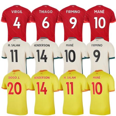 China Shirts & Tops England IF Thailand C men's football uses 2021-2022 MANE #11M #4 VIGRL #6 THIAGO #10. SALAH Home Red Soccer Jerseys Drop Shipping for sale