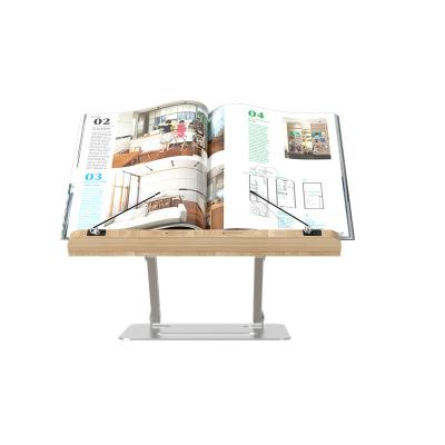 China Wood+Aluminum Modern Book Stand For Reading Wodern Stand Large Size Big Size Laptop Stand Adjustable Foldable Cookbook Stands for sale