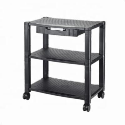 China Adjustable Height And Movable Height 3 Extra Height Shelf With Wheels Mobile Printer Stand Monitor Holder for sale