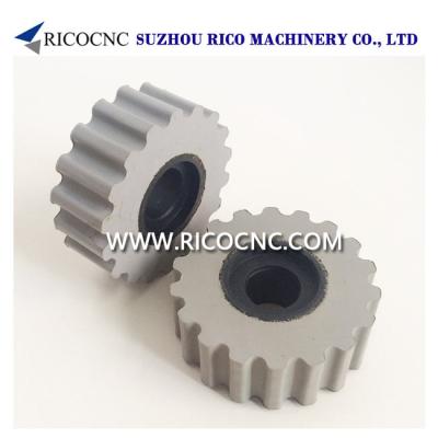 China Rubberized Hold Down Pressure Rollers Gear Wheels for BIESSE IMA HOMAG SCM Brandt Edgebander Edgebanding Machines for sale