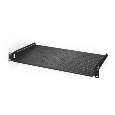 China Cantilever SPCC Server Shelf Vented Shelves Rack Mount 19 Inch 1U Black for sale