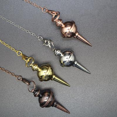 China Feng Shui Wholesale Price Energy Healing Antique Copper Metal Pendulum for Dowsing Reiki Healing Pendulo Home Decoration A056 for sale