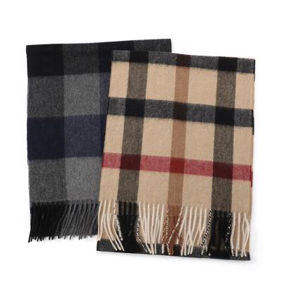 China Winter Warm Classic Fashion Women's Cashmere Scarf 100% Check Plaid Cashmere Scarves for sale