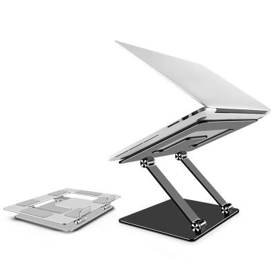 China Height Adjustable Aluminum Foldable Portable Laptop Notebook Stand Riser Ergonomic Foldable Folding Desk Stand for sale