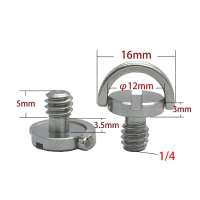 China Flat Customized High Quality Stainless Steel Camera Tripod Quick Release D-Clip Screw for sale