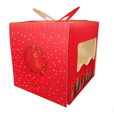 China Wholesale Custom Disposable Logo PET Cake Box Christmas Cake Pop Boxes Size With Clear Window for sale