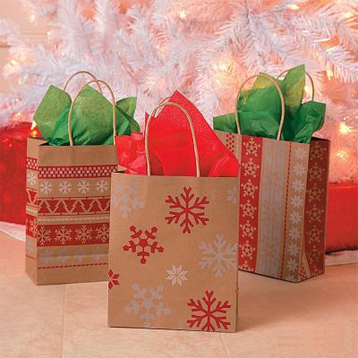 China Best Selling Recyclable Paper Material And Feature Recyclable Recyclable Christmas Gift Packing Bag for sale