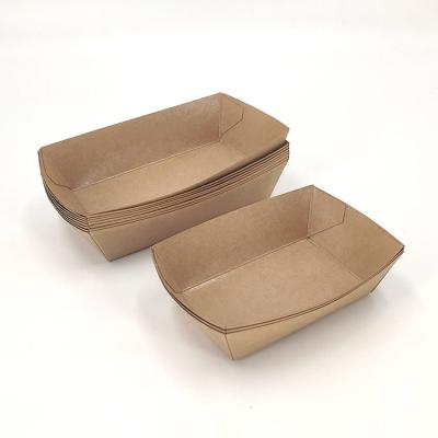 China Wholesale Custom Biodegradable Take Away Printing Hot Dog Paper Box Fast Food Tray for sale