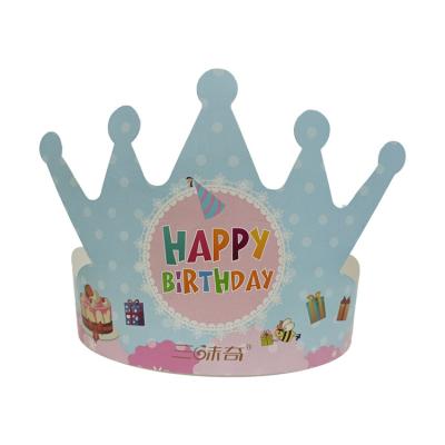 China Safety Happy Birthday Paper Hats Kids Party Decorations Prince Princess Crown for sale