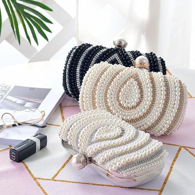 China Luxury Fashion Women Rhinestone Bags Grab Purse Bridal Ladies Pearl Beaded Bag Evening Clutch Handbags For Woman for sale