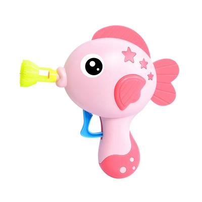 China Manual Plastic Bubble Gun Summer Elastic Bubble Toy Children's Cartoon Toy Press Air Gun for sale