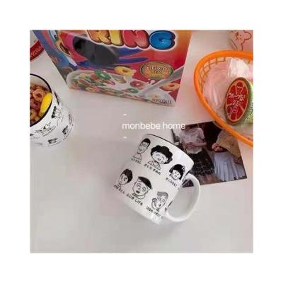 China Creative New Design Couples Water Cute Healthy Ceramic Cup Breakfast Milk Coffee Mug for sale