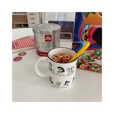 China Cute Creative Ceramic Cup Healthy Ceramic High Temperature Resistance Tea Coffee Cup Couples Water Cup for sale