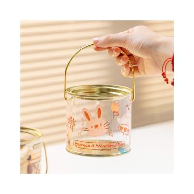 China Cute Food Packaging Gift Boxes / Gift Candy Box Packaging Portable Transparent Snacks Cookie Cake Jars for sale