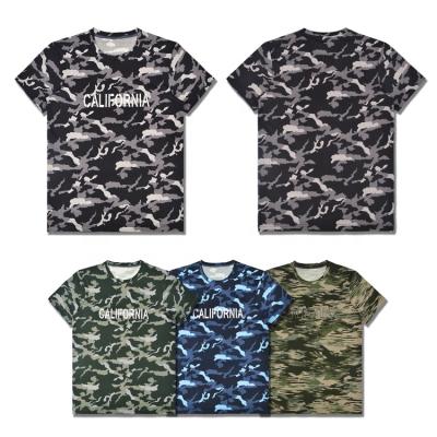 China Anti-Wrinkle Full Printed Military Logo T-shirt Good Quality Vintage Customized Organic Cotton Camouflage T-shirt for sale