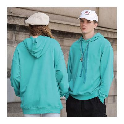 China Hot sale Anti-wrinkle white winter unisex hoodie women 100% cotton terry drop shoulder men's hoodies oversized pullover for sale