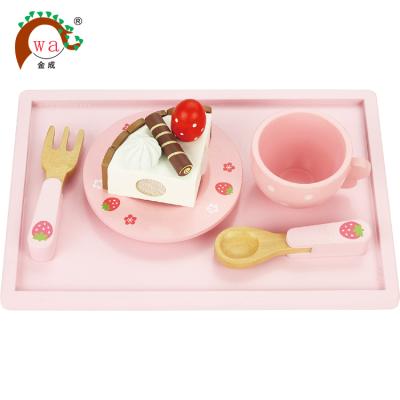 China 100% Eco-friendly Kids Pretend Toy Mini Cake Wooden Slicing Toys for sale