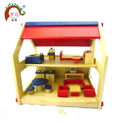 China Pretend Play for Children DIY Children's Wooden Toy Small Dollhouse for sale