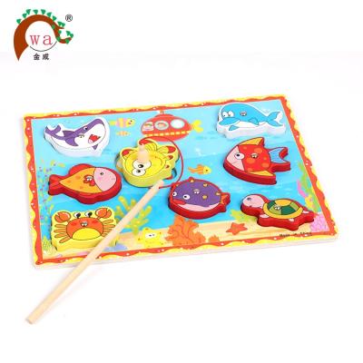 China Improve Child's Manual Ability Wooden Educational Toys, Kids Wooden Magnetic Fishing Toys For Children for sale