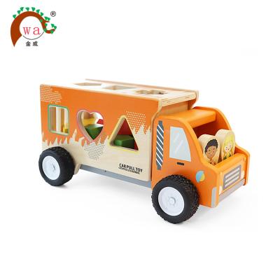 China Multi-function wooden medicine toy simulation shape sorter truck car blocks toy for children for sale