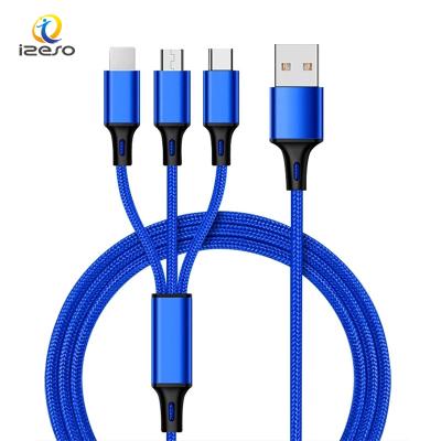 China Fast Charging Speed ​​3 In 1 Universal USB Fast Charging Cable Type C Mobile Phone Charging Cable Micro Wire for sale