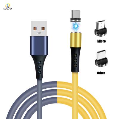 China High Speed ​​Data Charging 3 in 1 Magnetic Cable 1m 3ft Mobile Phone USB Charger Charging Cable 2.4A Magnetic Cable for sale