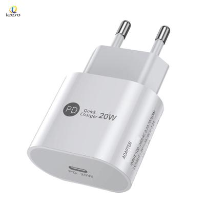 China 20W Type C Wall Charger Travel Palladium Fast Charger Palladium Fast Charging Adapter USB-C Wall Charger For iPhone 12 pro Max Samsung for sale