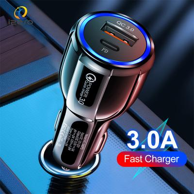 China QC 3.0 Quick Charger QC3.0 USB-C PD Car Charger 2 In 1 USB Type C Fast Charging Adapter For Mobile Phone for sale