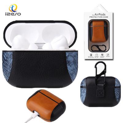 China Fully Protective Leather Earphone Case For Airpods Pro Case Skins Fashion Cover For Apple Air Pods Pro 3 Earphone With Hook Filling for sale