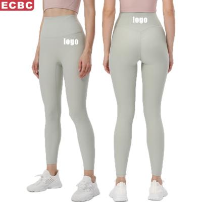 China New Logo High Waist Yoga Leggings Gym Wear Breathable Ribbed Custom Made Fitness Pants butts crack! crack! High Lift Gaiters Womens Sportswear Sportswear for sale