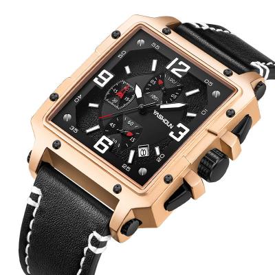 China 2022 New Japanese Day/Date Digital Wristwatches Movement Men's Watch Digital Indicator Square Case for sale