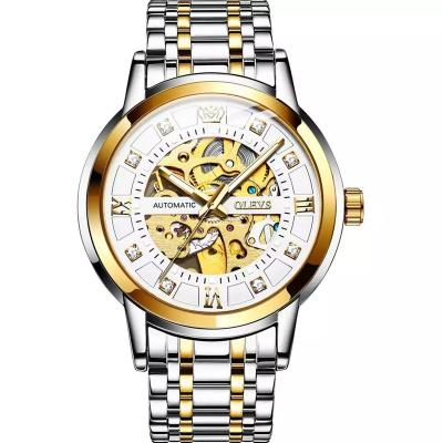 China Chronograph Men Hand Watch Fashion Luxury Brand Olevs Newest Model Automatic Mechanical Wristwatch Steel Band Watches Synchronize for sale