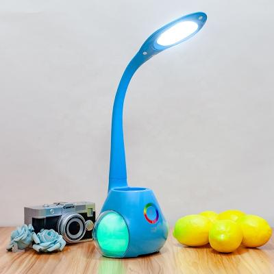 China Wholesale New RGB Light Color Music Dimmable Portable Multifunctional Led Touch Control Led Desk Lamp with Speaker Charger and Storage for sale