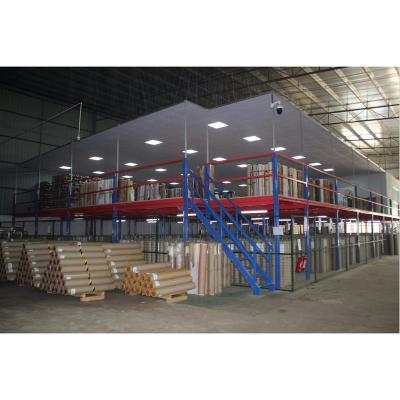 China Corrosion Protection Steel Support Platform Mezzanine Floor System Attic Rack For Warehouse Storage for sale