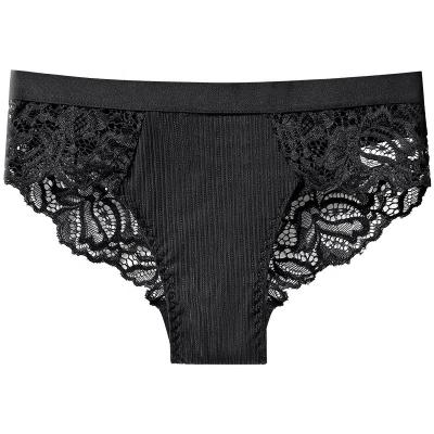 China Antibacterial health care absorb sweat comfortable sexy lace hollow out lady panties women's low-rise briefs for sale