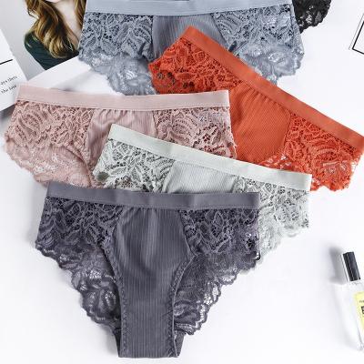 China Wholesale Elastic Transparent Teen Lady Antibacterial Factory Lace High Low Underwear Panties for sale