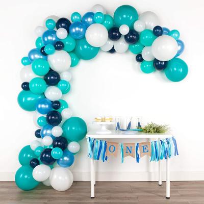 China Fashional Tiffany Night Blue Metal Latex Balloon Costume Baby White Bath Balloons Arch Set for sale