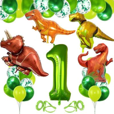 China New Fashional Dinosaur Foil Balloon Kids Birthday Party Decoration Dinosaur Set Jungle Safari Animal for sale