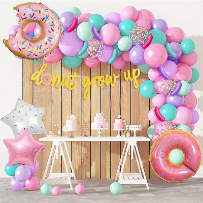 China Custom Themed Balloon Garland Arch Kit Backdrop Stand Modern Sales Donut Amazon Balloon Chain for sale