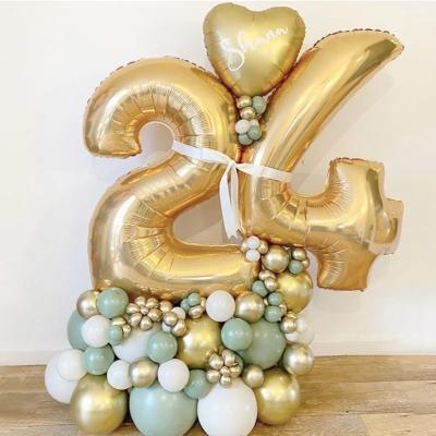 China New Design Fashional Retro Green Gold Latex Balloons High Quality Birthday Party Decorations for sale