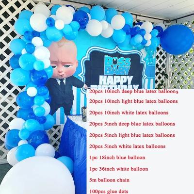 China Fashional 124pcs Latex Balloons Pattern Baby Balloon Kit Baby Shower Balloons Set for 1st Birthday Party for sale