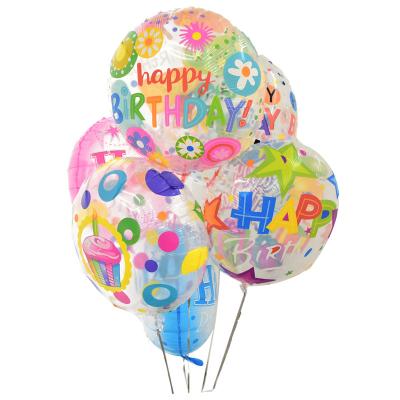 China New Romantic Foil Printable Clear 18inch Balloons Happy Birthday Round Foil Helium Square Balloon for sale