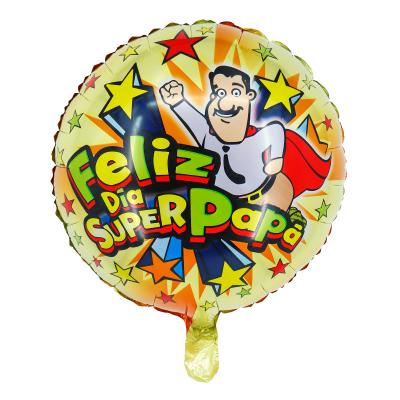 China Aviation Square Around Spanish Feliz Dia Del Padre Aluminum Balloon Father's Day Foil Balloons for sale