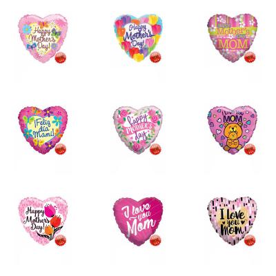 China Fashional 18 Inch Heart Around Foil Balloon English Wholesale Balloons For Mother's Day for sale