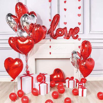 China Happy Modern Wedding Valentine Party Decoration Tassel Latex Balloon Heart Foil Balloons Set for sale