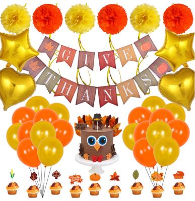 China Fashional Cake Topper Gold Thanksgiving Series Balloons Day Activities Party Decorations Costume for sale