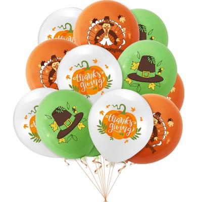 China Fashional Turkey Pumpkin Give Thanks Printed Qualatex Balloons Thanksgiving Foil Balloons Costume for sale